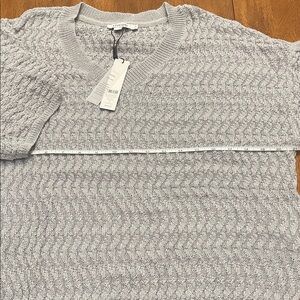 NWT Chicos Dove Mini Sequin Stitch Short Sleeve Sweater Sz 2 - Touch of Sparkle